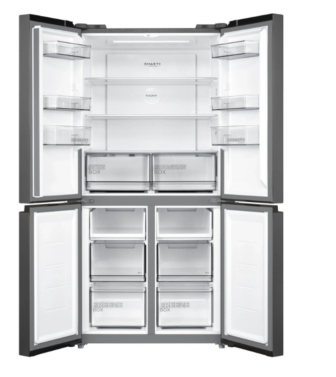 Midea MDRF632FIE45 side by side hűtőszekrény francia ajtós kialakítással, inverter kompresszor, 305/169L, 83.3x65.3x177.5 cm, sötét inox szín 