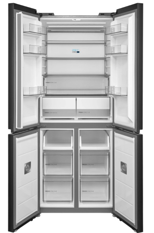Midea MDRM587BIE70 No Frost side by side hűtőszekrény francia ajtós kialakítással, inverter motor, 276/150L, 75.3x60x191 cm, sötét inox szín 