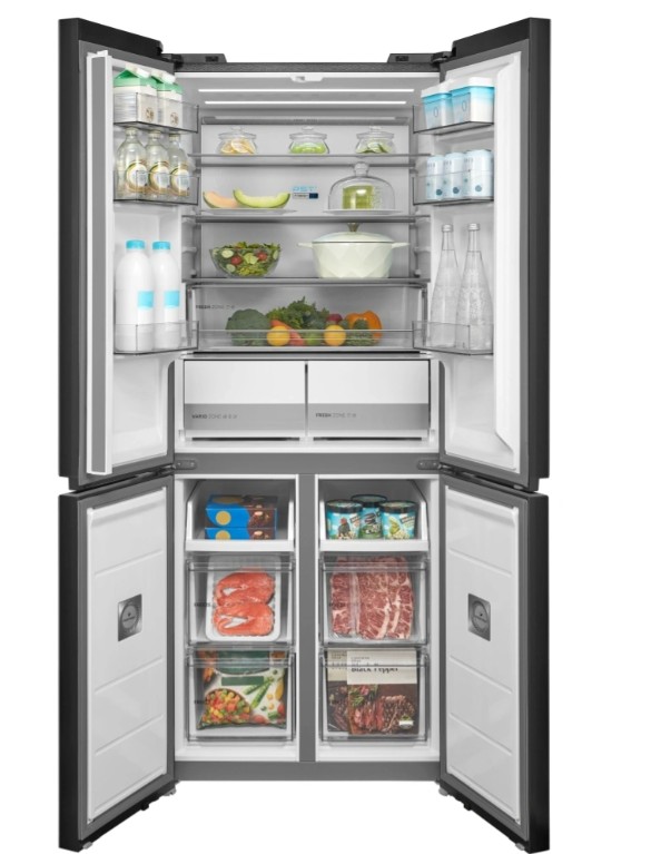Midea MDRM587BIE70 No Frost side by side hűtőszekrény francia ajtós kialakítással, inverter motor, 276/150L, 75.3x60x191 cm, sötét inox szín 