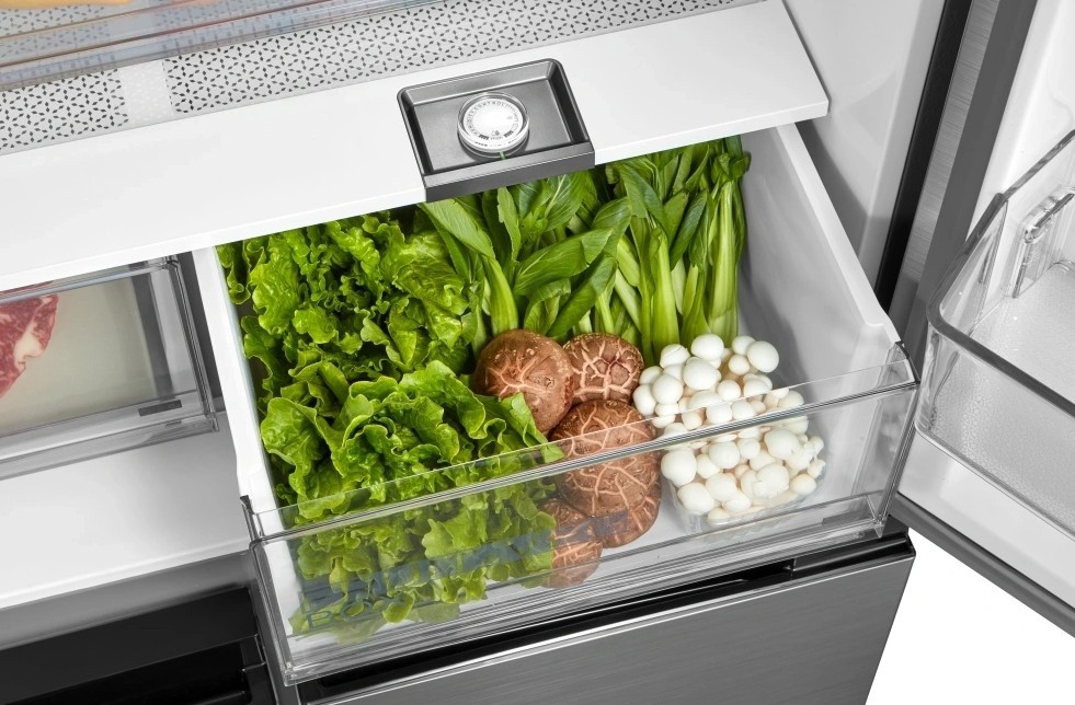 Midea MDRM691FIE46 No Frost side by side hűtőszekrény francia ajtós kialakítással, 345/170L, inverter motor, 83.3x65.3x189.8 cm, inox szín 
