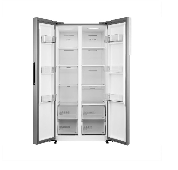Midea MDRS619FIE46 Total No Frost side by side hűtőszekrény, inverter motor, 271/189L, Wifi, 83.5x63.5x177.5 cm, inox szín 