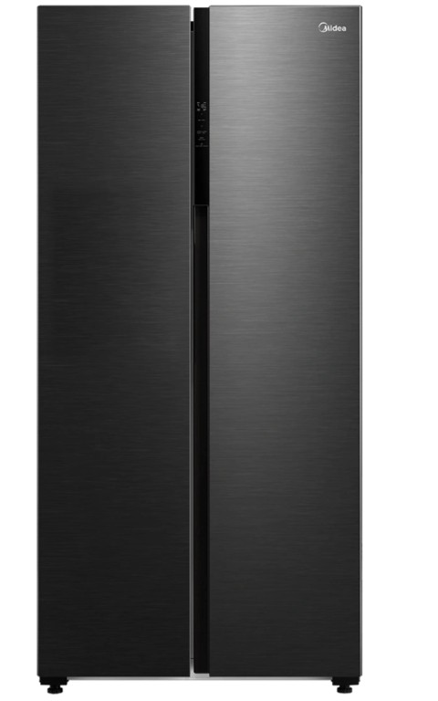 Midea MDRS619FIE45 No Frost side by side hűtőszekrény, 271/189L, inverter motor, 83.5x63.5x177.5 cm, sötét inox szín 