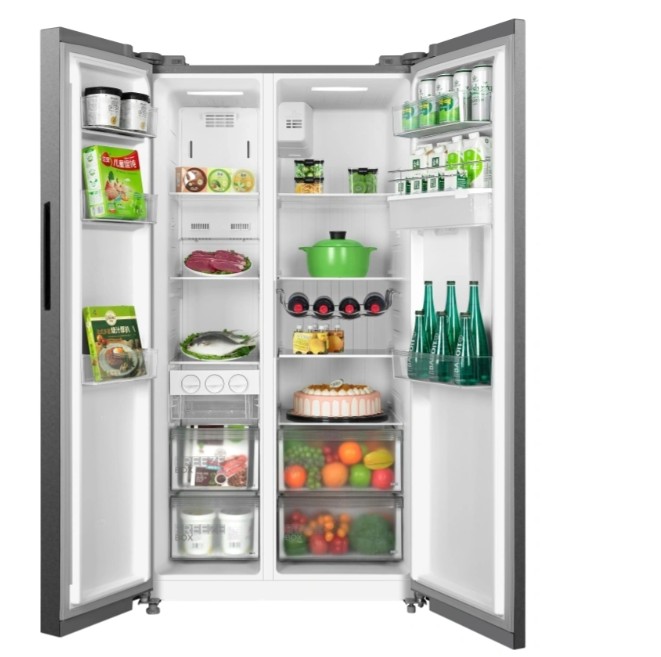 Midea MDRS710FGD46 No Frost side by side hűtőszekrény, 349/206L, inverter kompresszor, 89.7x70.1x176.5 cm, inox szín 
