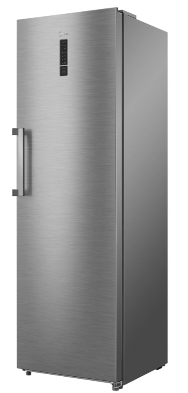 Midea MDRU502MTE46 No Frost egyajtós hűtőszekrény, 362L, 59.5x61.8x185 cm, inox szín 