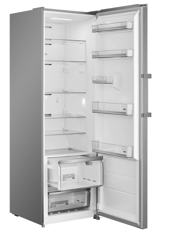 Midea MDRU502MTE46 No Frost egyajtós hűtőszekrény, 362L, 59.5x61.8x185 cm, inox szín 