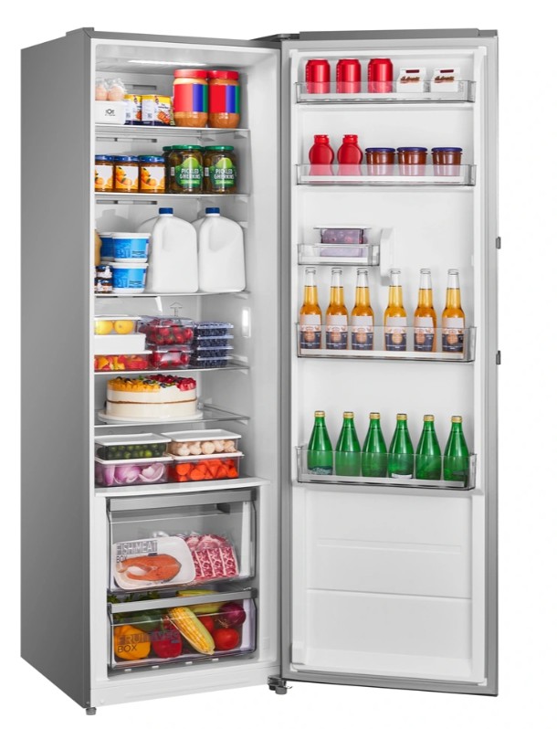 Midea MDRU502MTE46 No Frost egyajtós hűtőszekrény, 362L, 59.5x61.8x185 cm, inox szín 
