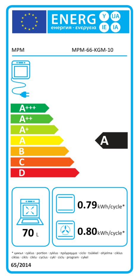 MPM MPM-66-KGM-10 kombinált tűzhely, 70L, 60x60x85 cm 