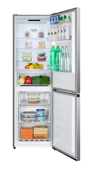 Gorenje NRK619D2XL4 No Frost Plus alulfagyasztós kombinált hűtőszekrény, 207/97L, inverter kompresszor, 59.5x59x186 cm, inox szín 