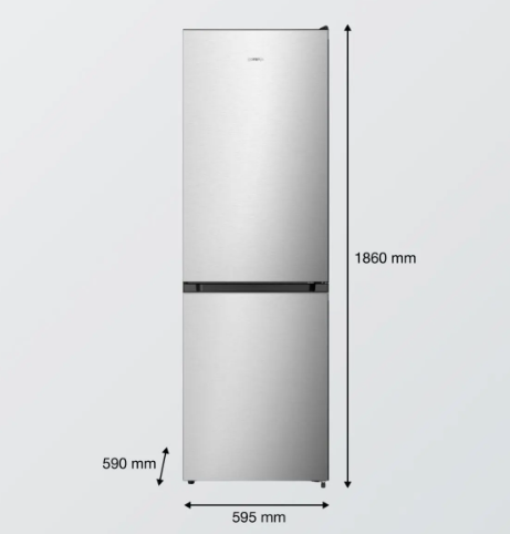 Gorenje NRK619D2XL4 No Frost Plus alulfagyasztós kombinált hűtőszekrény, 207/97L, inverter kompresszor, 59.5x59x186 cm, inox szín 