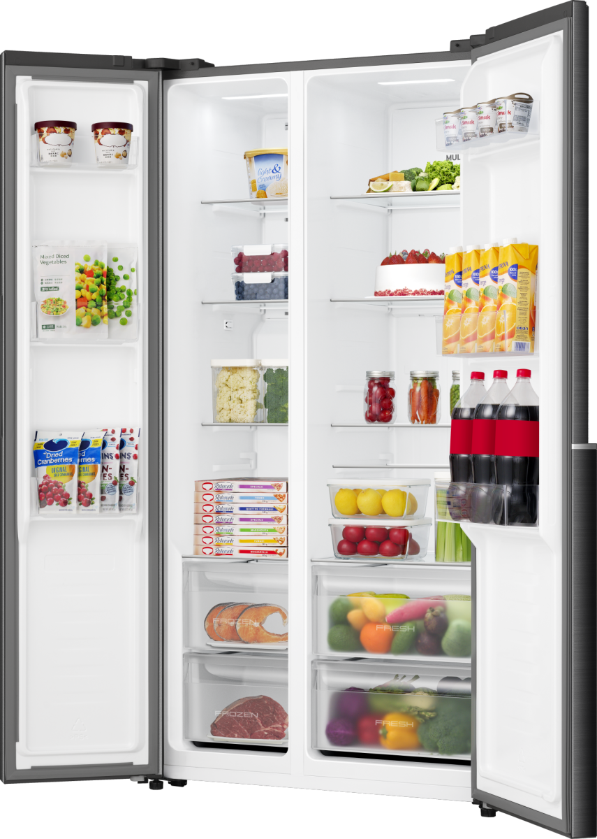 Gorenje NRS917E41BX side by side hűtőszekrény, 347/197L, inverteres kompresszor, 91.1x61.5x178.6 cm, fekete szín 