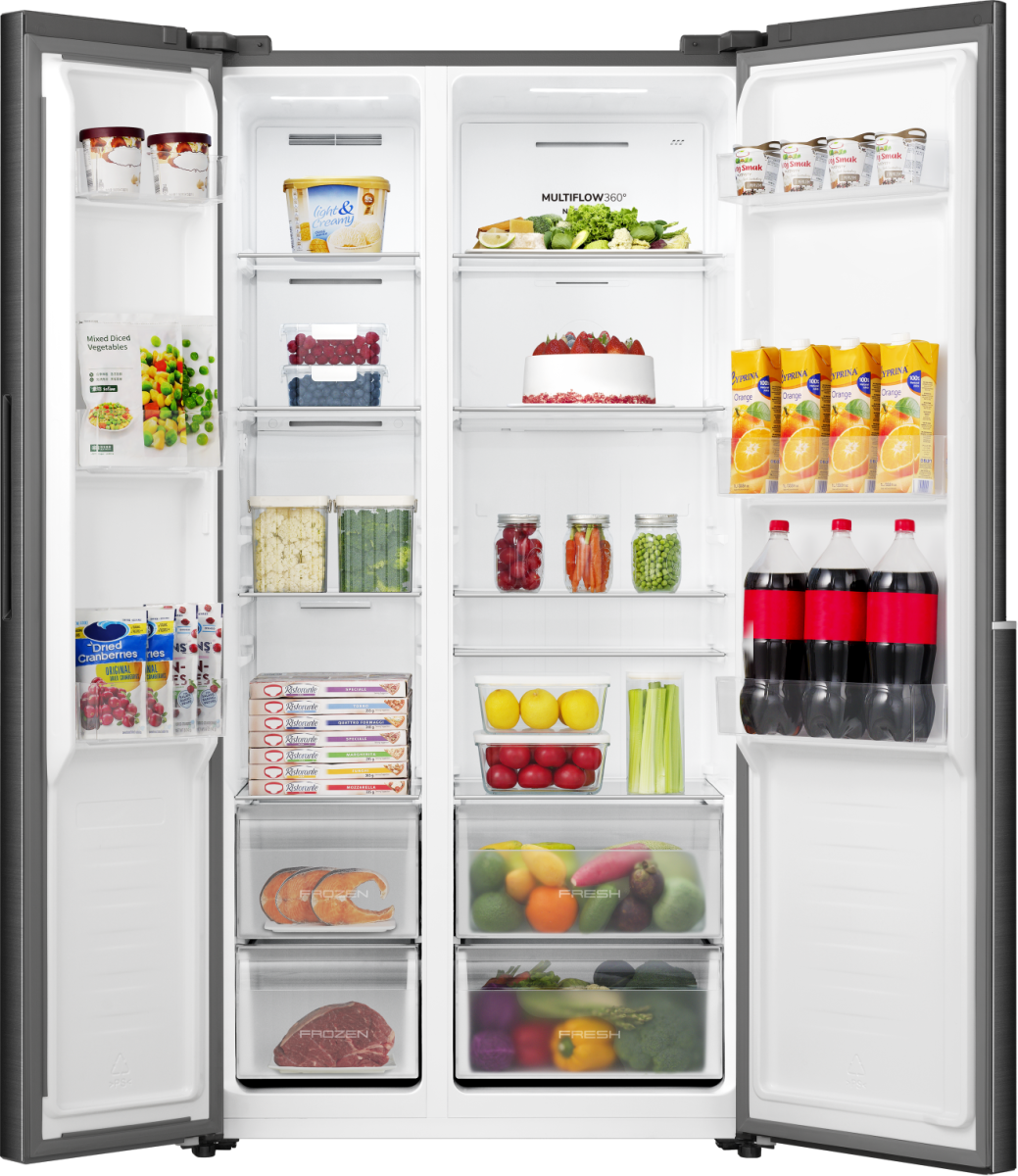 Gorenje NRS917E41BX side by side hűtőszekrény, 347/197L, inverteres kompresszor, 91.1x61.5x178.6 cm, fekete szín 