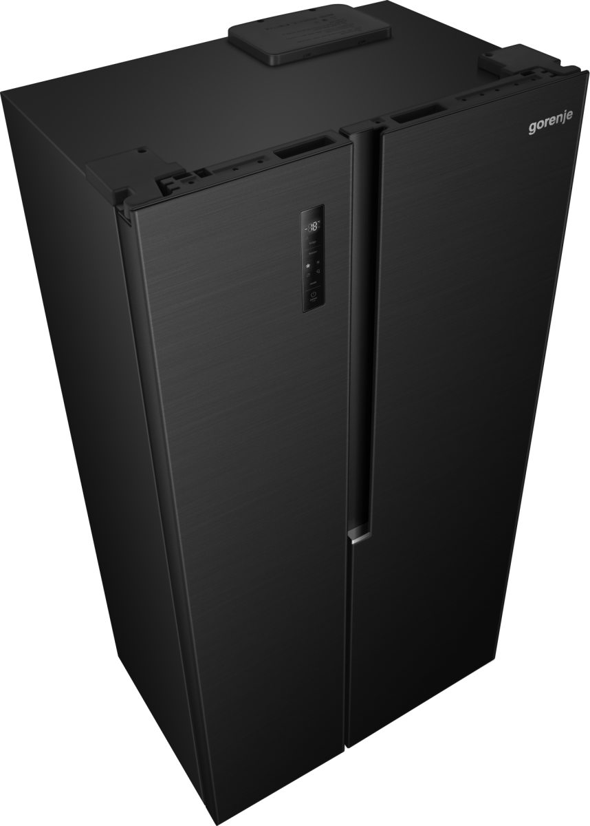 Gorenje NRS917E41BX side by side hűtőszekrény, 347/197L, inverteres kompresszor, 91.1x61.5x178.6 cm, fekete szín 