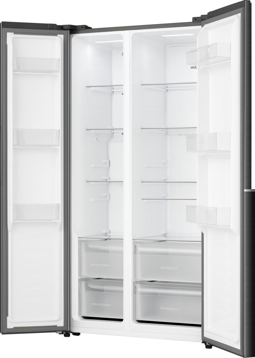 Gorenje NRS917E41BX side by side hűtőszekrény, 347/197L, inverteres kompresszor, 91.1x61.5x178.6 cm, fekete szín 