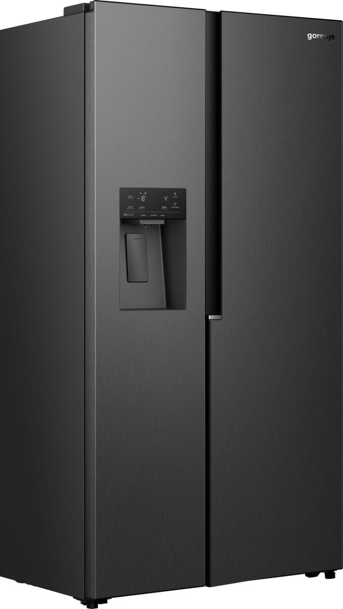 Gorenje NRS917E61BX No Frost Plus side by side hűtőszekrény, 347/181L, inverter kompresszor, 91.1x62.4x178.6 cm, fekete szín 