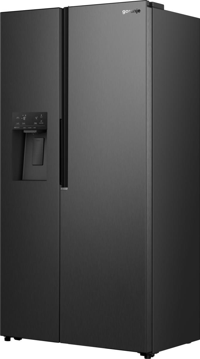 Gorenje NRS917E61BX No Frost Plus side by side hűtőszekrény, 347/181L, inverter kompresszor, 91.1x62.4x178.6 cm, fekete szín 