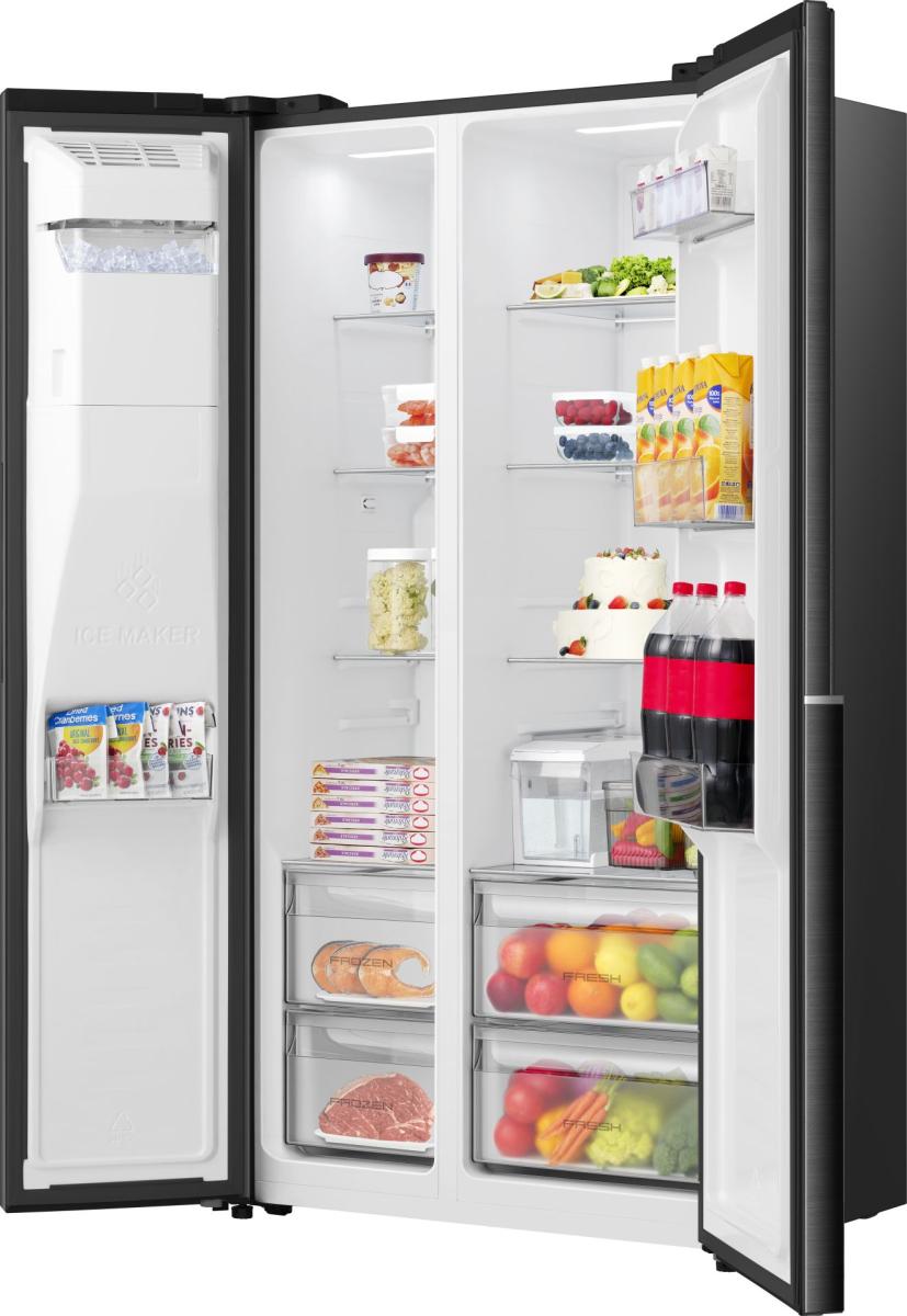 Gorenje NRS917E61BX No Frost Plus side by side hűtőszekrény, 347/181L, inverter kompresszor, 91.1x62.4x178.6 cm, fekete szín 