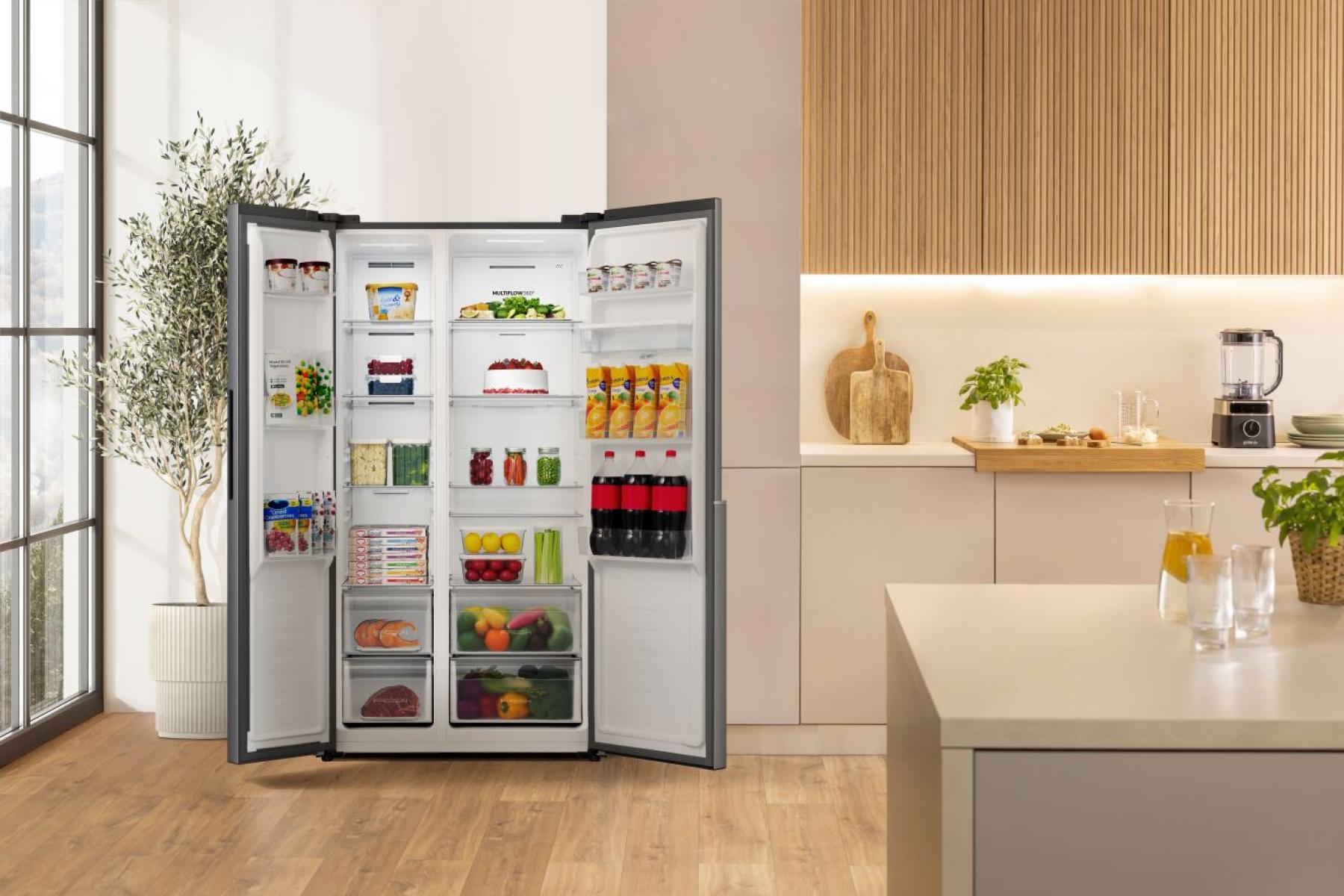 Gorenje NRS917E61X No Frost Plus side by side hűtőszekrény, 347/181L, inverter kompresszor, 91.1x6.5x178.6 cm, ezüst metál szín 