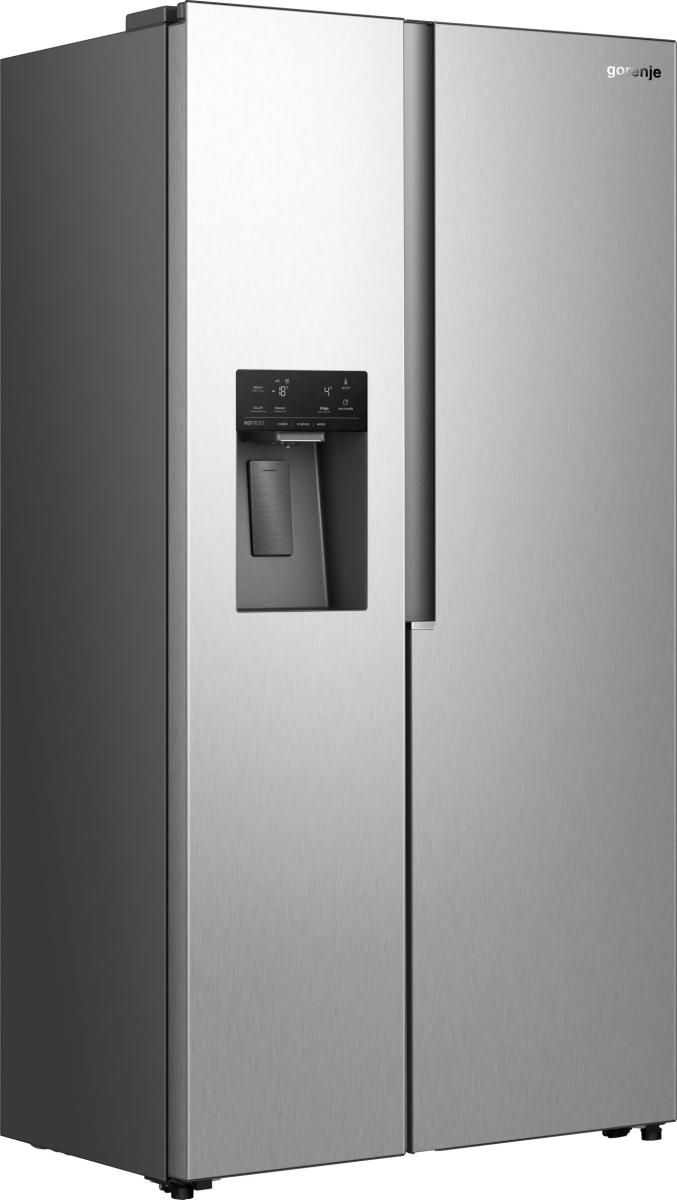 Gorenje NRS917E61X No Frost Plus side by side hűtőszekrény, 347/181L, inverter kompresszor, 91.1x6.5x178.6 cm, ezüst metál szín 