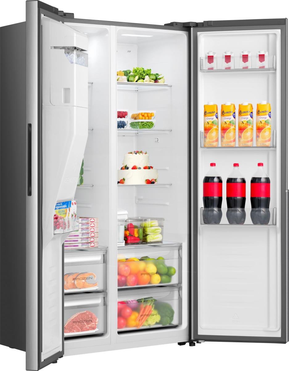 Gorenje NRS917E61X No Frost Plus side by side hűtőszekrény, 347/181L, inverter kompresszor, 91.1x6.5x178.6 cm, ezüst metál szín 