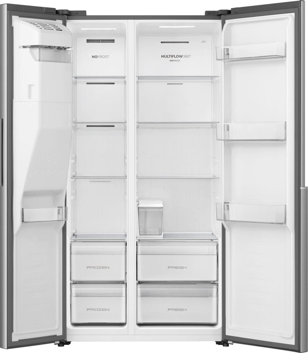 Gorenje NRS917E61X No Frost Plus side by side hűtőszekrény, 347/181L, inverter kompresszor, 91.1x6.5x178.6 cm, ezüst metál szín 