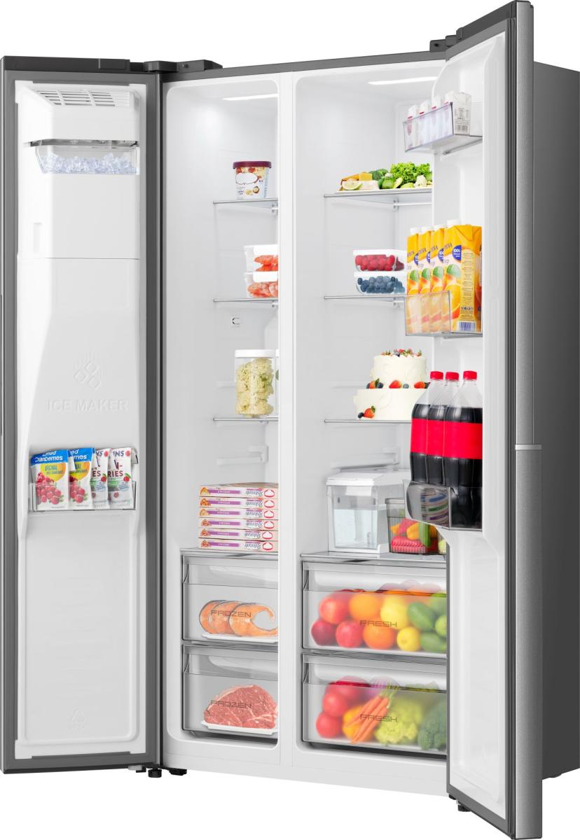 Gorenje NRS917E61X No Frost Plus side by side hűtőszekrény, 347/181L, inverter kompresszor, 91.1x6.5x178.6 cm, ezüst metál szín 