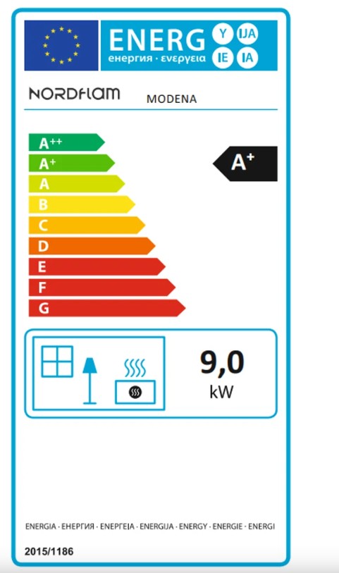 Nordflam Modena öntvény kandalló 9kW, fekete szín 