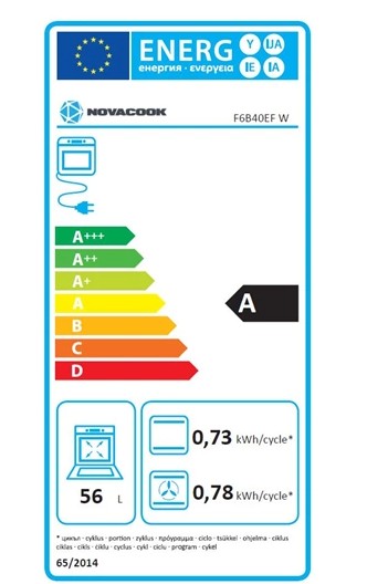 Novacook F6B40EF W kombinált tűzhely, 56L, 57x58x87 cm