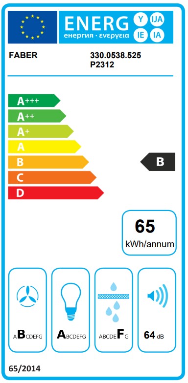 Faber STEELMAX EV8 LED WH/X A55 beépíthető falra szerelhető döntött kürtös konyhai elszívó, 55 cm, LED világítás, inox/fehér szín, 330.0538.525