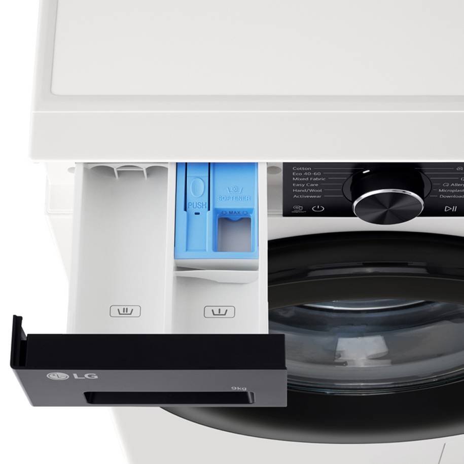 LG F4X5N09NHKP elöltöltős mosógép, 9kg, inverter motor, gőz, Wifi, 60x55x85 cm