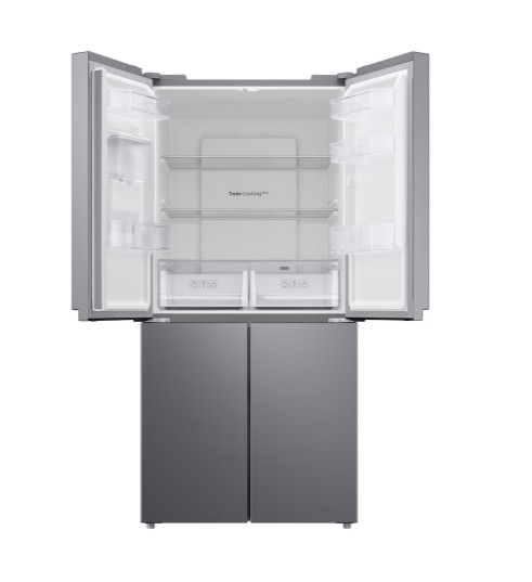 Samsung RF48A401EM9/EO No Frost side by side hűtőszekrény francia ajtós kialakítással, 329/159L, Digitális Inverter Kompresszor, 83.3x74x179.3 cm, matt ezüst szín 
