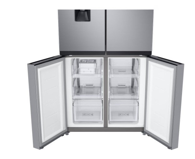Samsung RF48A401EM9/EO No Frost side by side hűtőszekrény francia ajtós kialakítással, 329/159L, Digitális Inverter Kompresszor, 83.3x74x179.3 cm, matt ezüst szín 