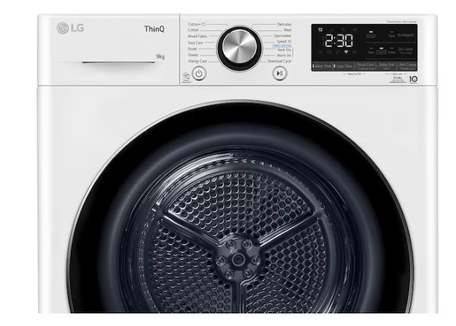 LG RH90V9AV2N hőszivattyús szárítógép, 9 kg, Wifi, inverter motor, 60x66x85 cm
