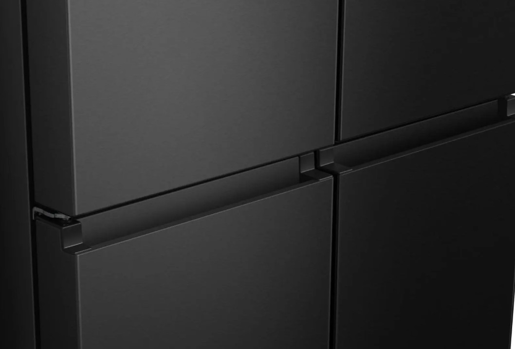 Hisense RQ5P470SAFE Total No Frost side by side hűtőszekrény francia ajtós kialakítással, Wifi, 304/179L, inverter kompresszor, 79.4x69.8x178.5 cm, fekete szín
