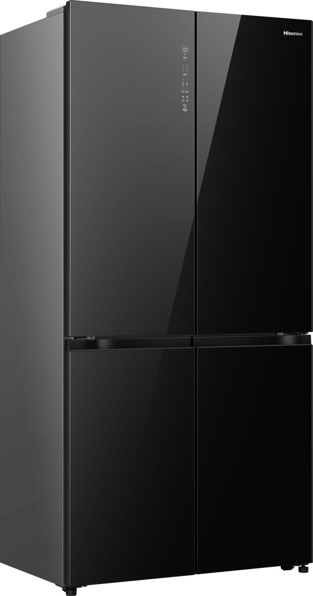 Hisense RQ768N4GBE Total No Frost side by side hűtőszekrény francia ajtós kialakítással, inverteres kompresszor, 381/210L, 91.1x60x190 cm, fekete szín 