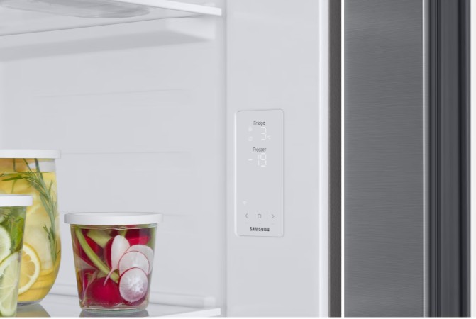 Samsung RS57DG410EM9EO No Frost side by side hűtőszekrény, 370/208L, Digitalis Inverter Kompresszor, Wifi, 91.2x65.4x178 cm, matt ezüst szín