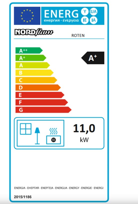 Nordflam Roten balos beépíthető kandallóbetét 11kW-os