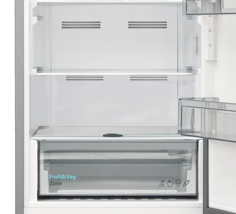 Sharp SJ-NBA11DMXPE-EU No Frost alulfagyasztós kombinált hűtőszekrény, 230/101L, 59.5x65x186 cm, sötét inox szín 
