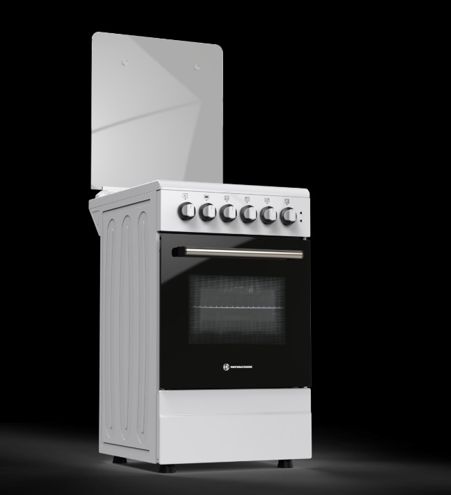 Novacook T50GE W kombinált tűzhely, 46L, szikragyújtás, fém dísztető, 50x60x87 cm 