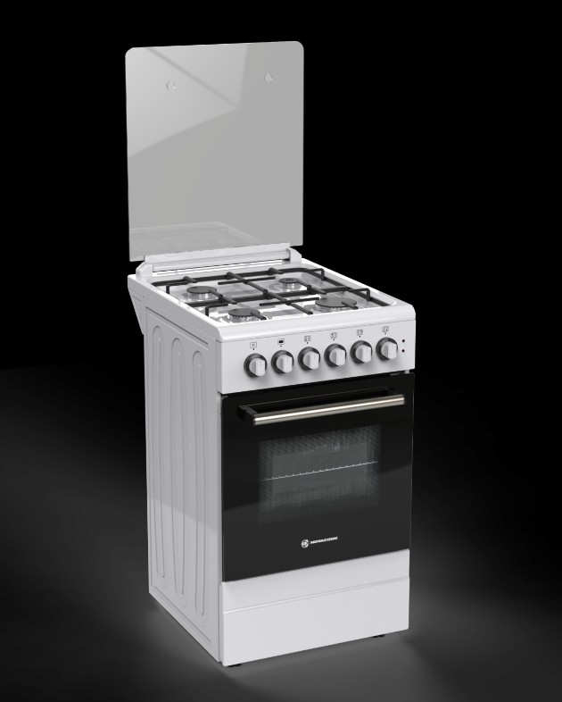 Novacook T50GE W kombinált tűzhely, 46L, szikragyújtás, fém dísztető, 50x60x87 cm 