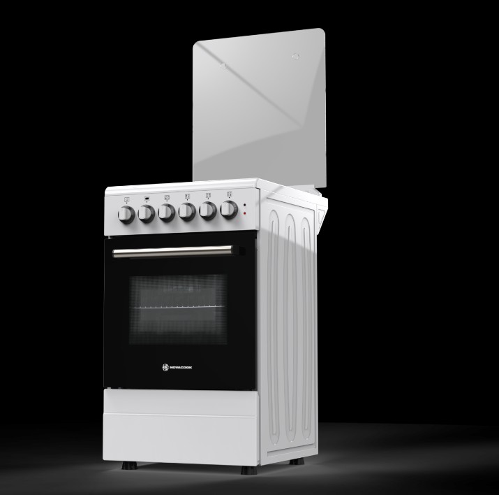 Novacook T50GE W kombinált tűzhely, 46L, szikragyújtás, fém dísztető, 50x60x87 cm 