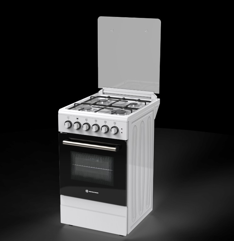 Novacook T50GE W kombinált tűzhely, 46L, szikragyújtás, fém dísztető, 50x60x87 cm 