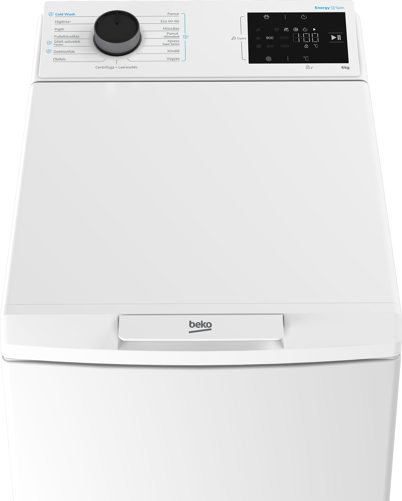 Beko TB621EESEE felültöltős mosógép, 6 kg, 40x60x90 cm