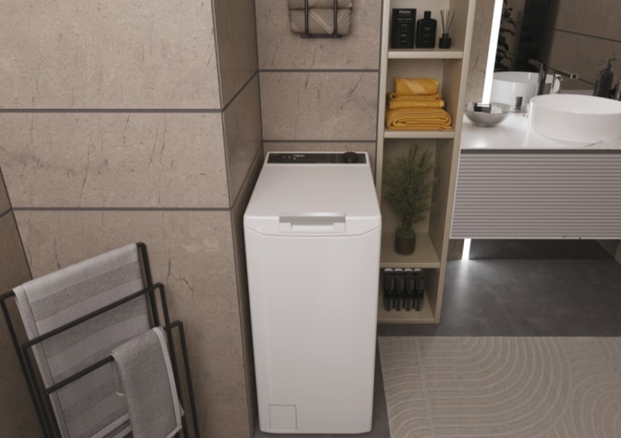 Haier THASN466TM4-S felültöltős mosógép, 6 kg, inverter motor, 1400 fordulat , Wifi, gőz, 40.5x60x86 cm