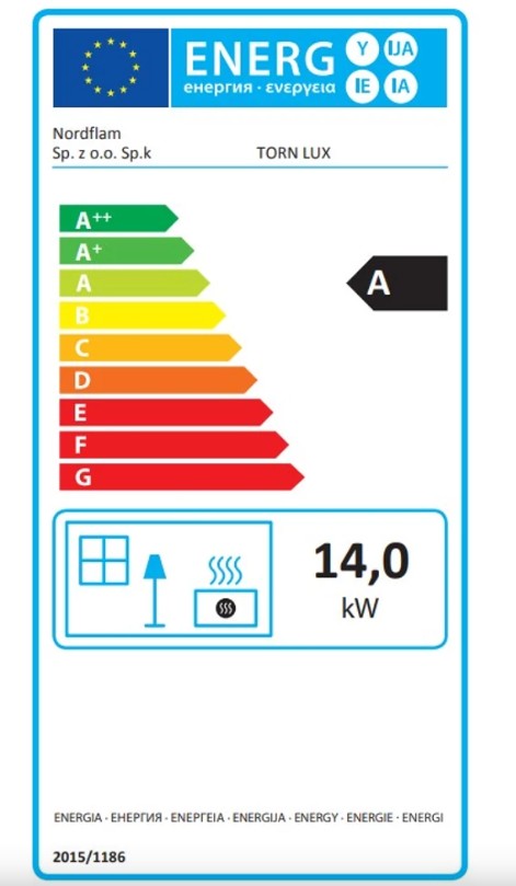 Nordflam Torn Lux Eko Standard beépíthető kandallóbetét 14kW 