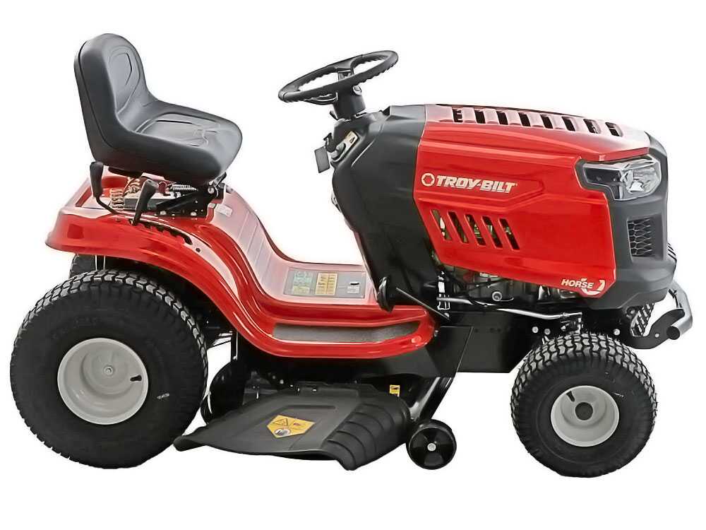 Troy-Bilt, MTD Horse 107T-S AutoDrive oldalkidobós mulcsozós 2 hengeres fűnyíró traktor 107 cm, 11,4 kW