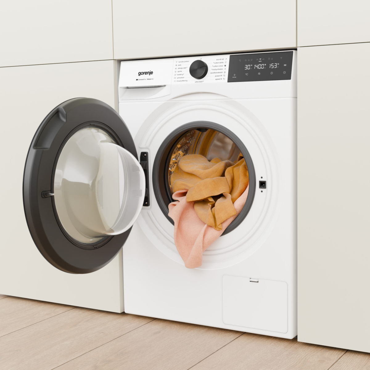 Gorenje WG484A31 elöltöltős mosógép, 8 kg, 1400 fordulat, gőz, Wifi, 60x54x85 cm