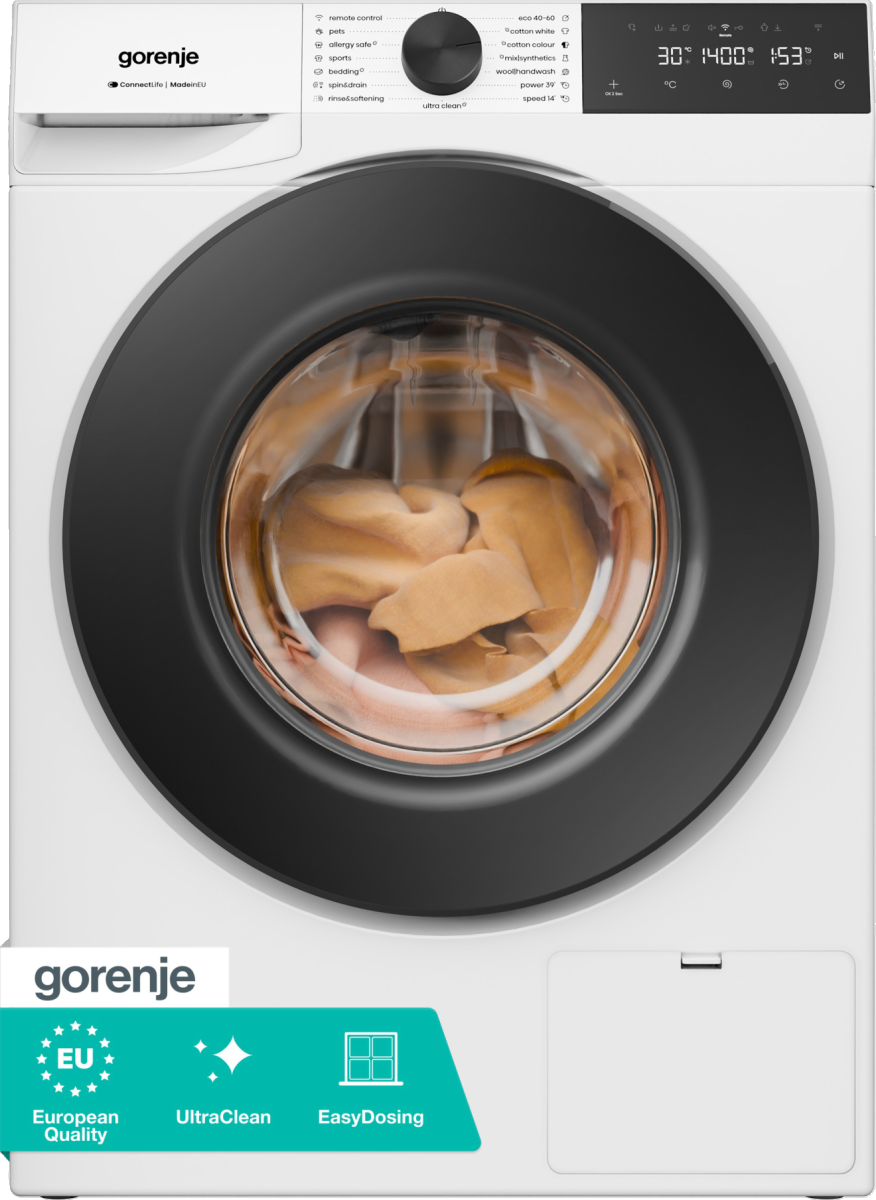 Gorenje WG484A31 elöltöltős mosógép, 8 kg, 1400 fordulat, gőz, Wifi, 60x54x85 cm