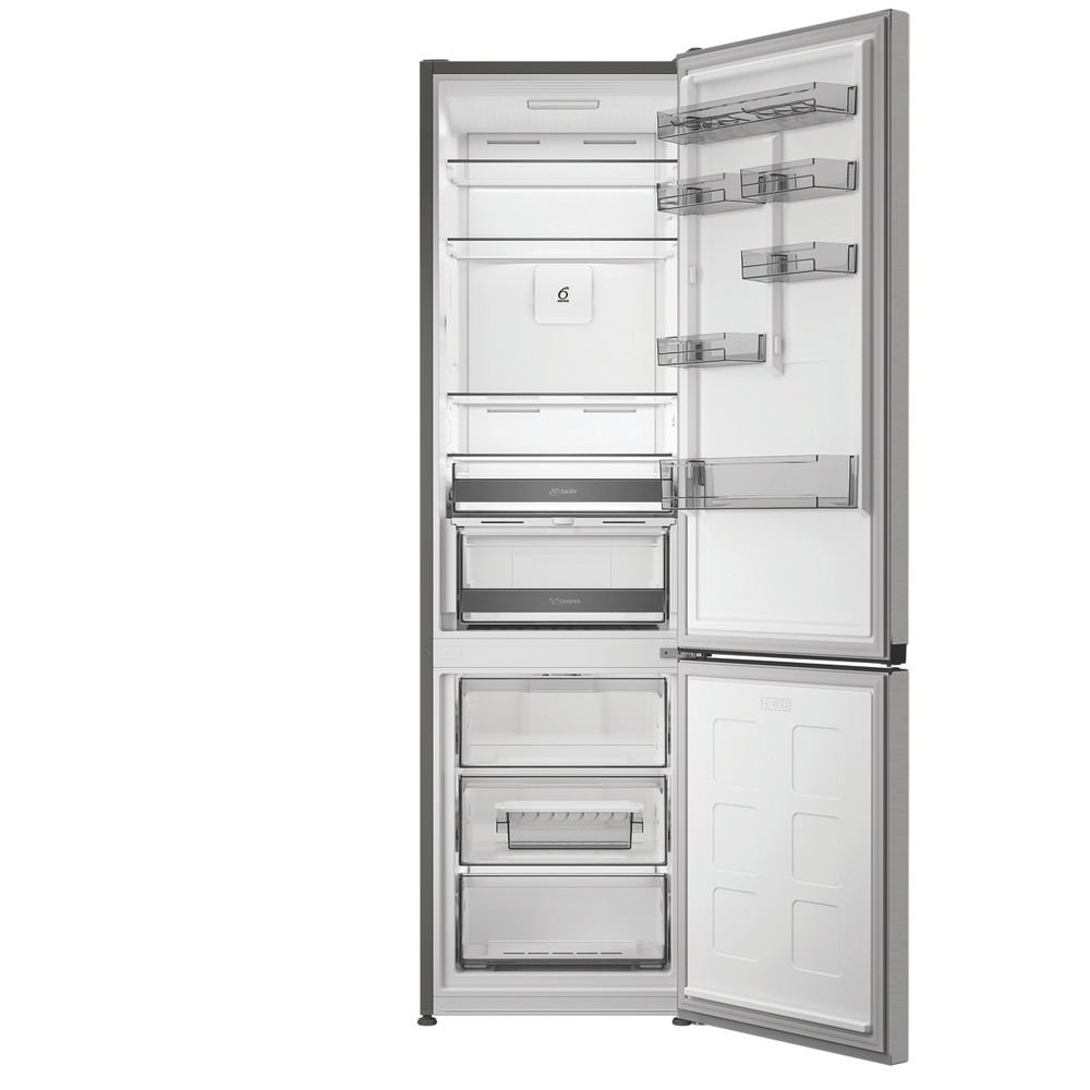 Whirlpool WHK 22412 X5EA Total No Frost alulfagyasztós kombinált hűtőszekrény, 297/118L, 59.5x67.3x203.5 cm, inox szín