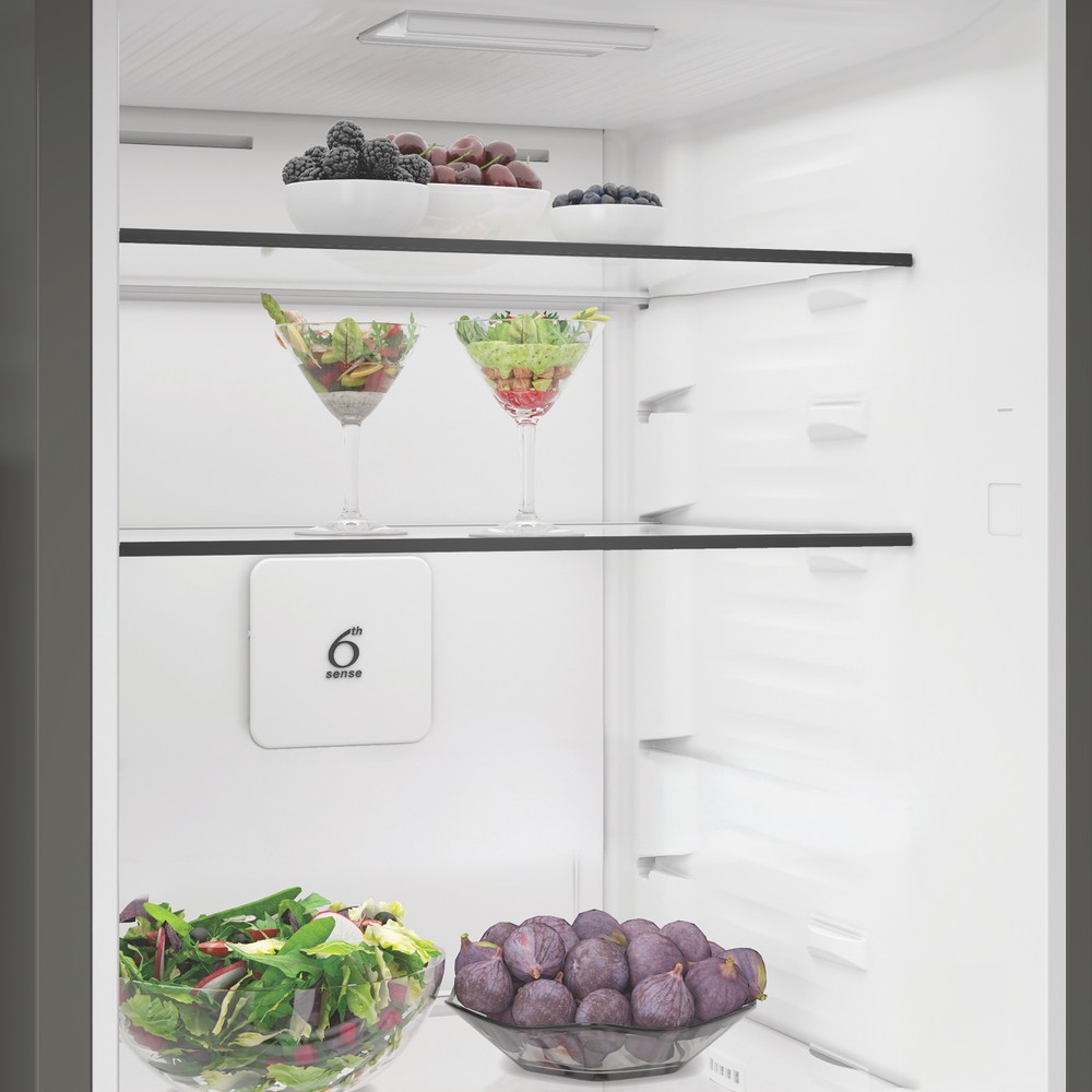 Whirlpool WHK 22412 X5EA Total No Frost alulfagyasztós kombinált hűtőszekrény, 297/118L, 59.5x67.3x203.5 cm, inox szín
