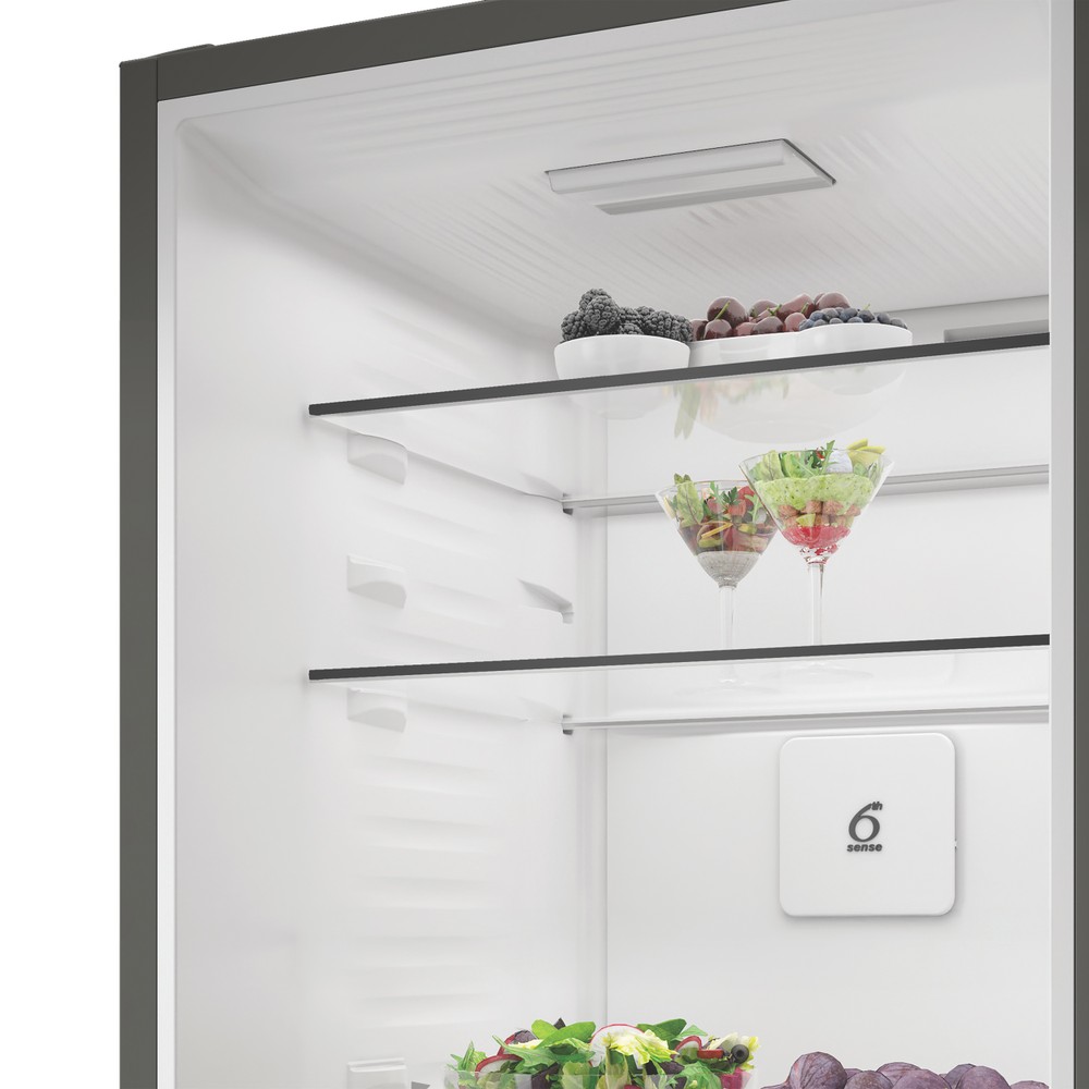 Whirlpool WHK 22412 X5EA Total No Frost alulfagyasztós kombinált hűtőszekrény, 297/118L, 59.5x67.3x203.5 cm, inox szín
